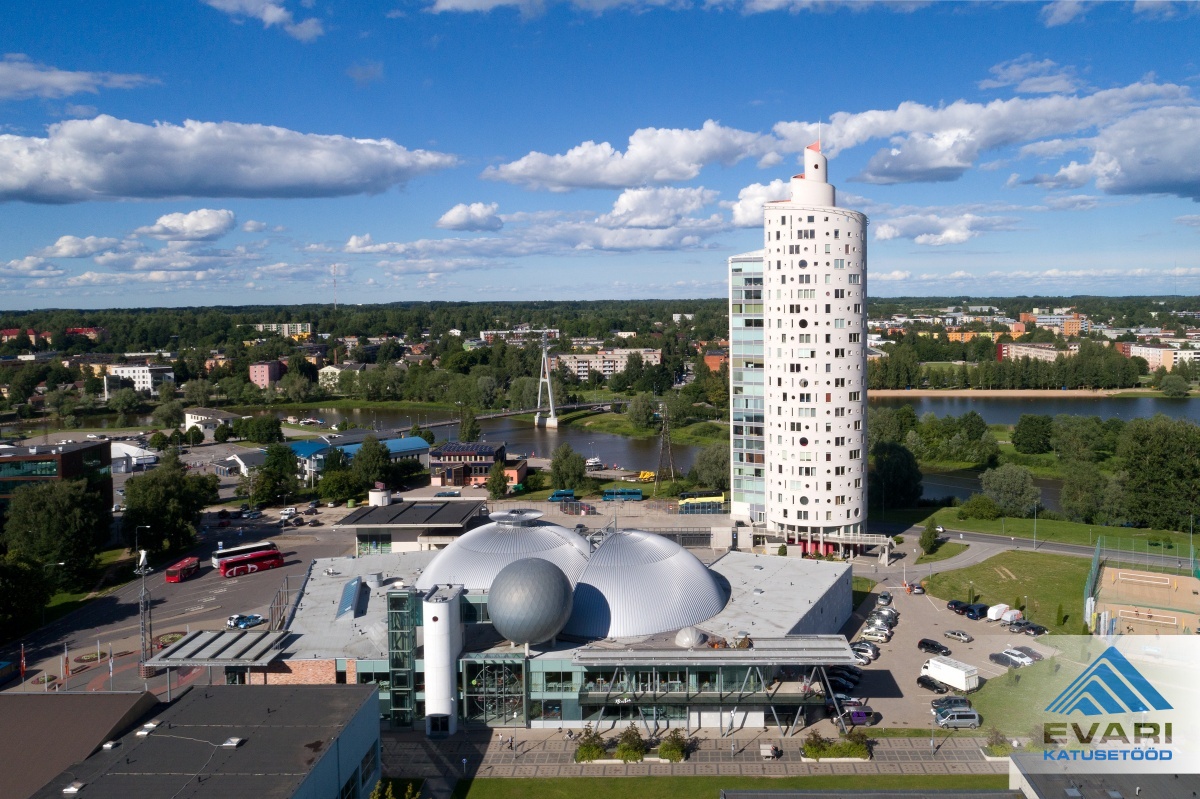 Teaduskeskus AHHAA katuse hüdroisolatsioonitööd Tartus Sadama 1